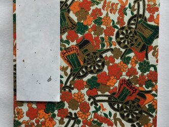 御朱印帳　A6判10,8×15,1㎝　友禅和紙　御所車の画像