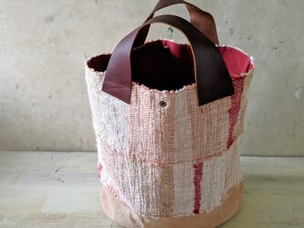 桜染め・裂き織トートバッグの画像
