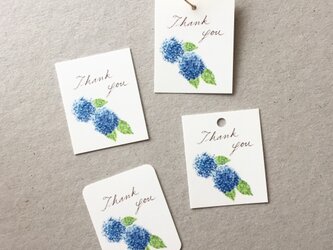 小さな青い紫陽花のメッセージカード タグ 40枚の画像