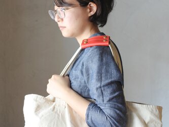 【2本セット】本革 ハンドル カバー 持ち手カバー  全7色 赤  重さ軽減/汚れ防止 エコバック キャンバス バッグ などにの画像