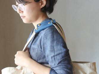 【2本セット】本革 ハンドル カバー 持ち手カバー  全7色 青  重さ軽減/汚れ防止 エコバック キャンバス バッグ  にの画像