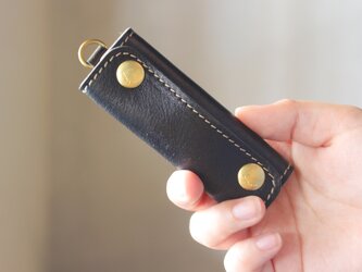 【単品販売】本革 ハンドル カバー 持ち手カバー  黒  重さ軽減/汚れ防止 エコバック キャンバス バッグ が おしゃれ にの画像
