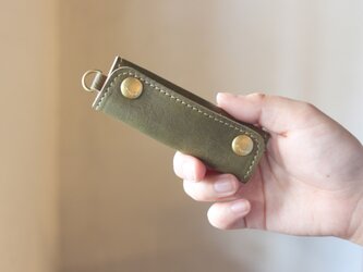 【単品販売】本革 ハンドル カバー 持ち手カバー  オリーブ重さ軽減/汚れ防止 エコバック キャンバス バッグ が おしゃれ にの画像