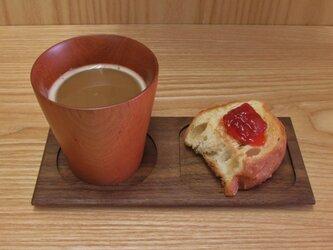 4枚セットの木目がそろっている【カフェトレーmini】　(ウォールナット)の画像