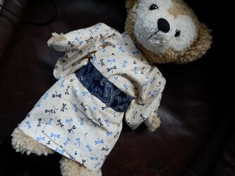 ダッフィー　Sタイプ用　浴衣と作り帯　トンボ柄の画像