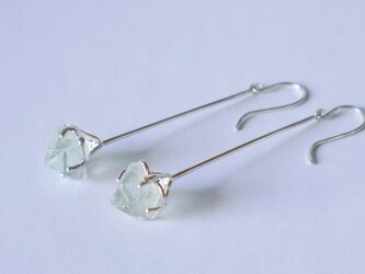 1点物★Fluorite pierce(green*sv)　フローライト★フックピアス★天然石★揺れるの画像