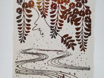 ギルディング和紙葉書　藤　黄混合の画像