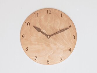 木製 掛け時計 丸 カバ材12の画像