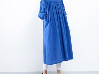 16色展開　コットンリネン　ふんわり　キャザー　ゆったり　ロングシャツワンピース　♪オーダーサイズ可の画像