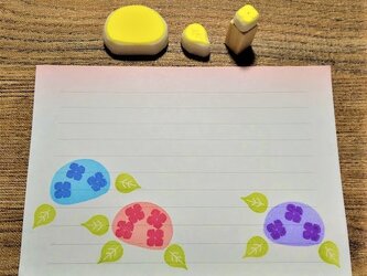 あじさい　消しゴムはんこの画像