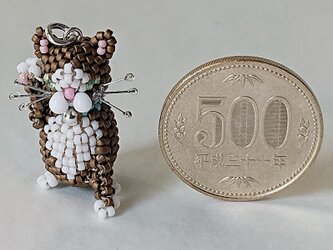 幸せの招き猫(マットブラウン&白)の画像