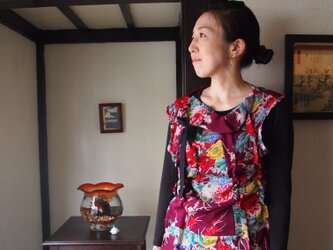kimono くしゅくしゅトップス　正絹付下げの画像
