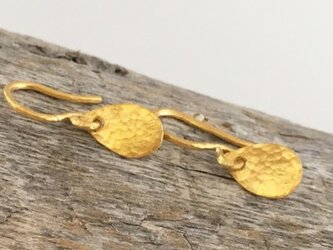 K24 Pure Gold Drops 2◇ 揺れる純金ピアス/ホック クリップ◇片耳の画像