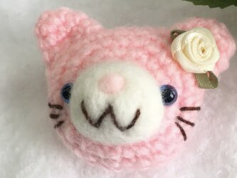【momousagi】No.33 ねこのブローチ ピンクの画像