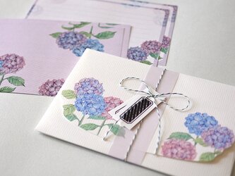 期間限定＊あじさいのレターセットの画像