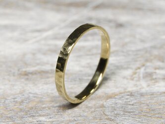 槌目 ブラスフラットリング 3.0mm幅 でこぼこ 真鍮｜BRASS RING 指輪 シンプル アクセサリー｜197の画像