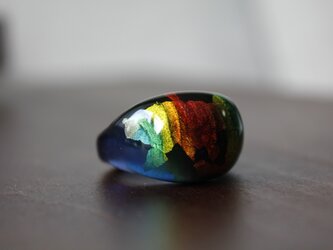 蜻蛉玉＊指輪〈金箔入り〉　2020-36の画像