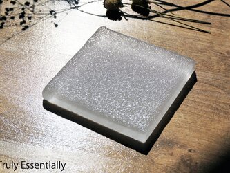 無色透明ガラスのインテリアトレイ -「 KAZEの肌 」● 13.5cmの画像