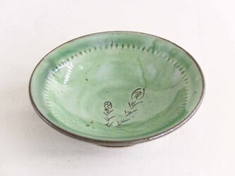 ツクシ線描豆皿（織部）／オーダー受付可の画像