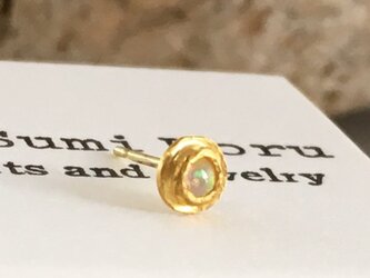 ◇天然オパール 純金スタッドピアス◇K24 Pure Gold+Opal（片耳分）の画像
