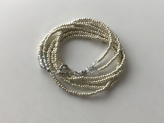 銀色のシードビーズの２連ネックレス ／受注制作の画像