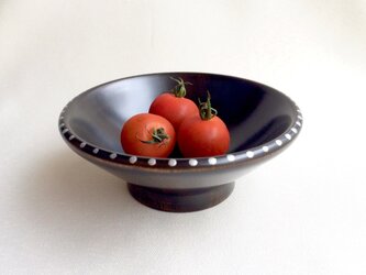 黒摺り漆の小鉢〈銀ドット〉漆器の画像
