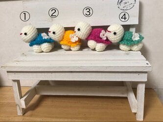 ♪おうち時間を楽しく♪カメさんのあみぐるみストラップ①の画像