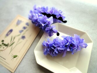 バレッタ ■ 水彩画トーン 紫陽花 ■ ラベンダーの画像