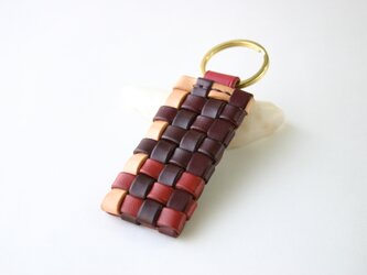 手染め革　風のキーホルダー　ダブルリングタイプ　1の画像