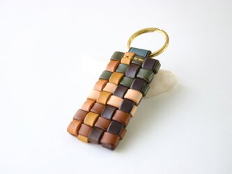 手染め革　風のキーホルダー　ダブルリングタイプ　5の画像