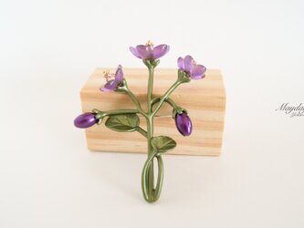 『優雅なブローチシリーズ〜パープルの紫陽花のブローチ』の画像