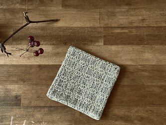 Coaster[綿入り手織りコースター] グレー×イエローの画像