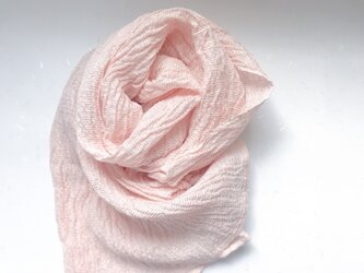 ✤再入荷✤silk100%：京都丹後の織りストール：ピンクの画像