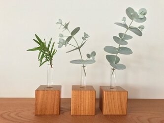 キューブ型　いちりんざし　欅　(けやき)　3個セットの画像
