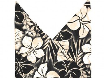 ハワイアンファブリック あづま袋 ハイビスカス柄 ブラック[mha-212s60]の画像