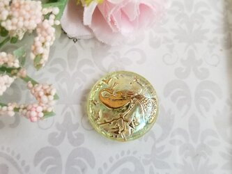 チェコガラスボタン　孔雀のポニーフックの画像