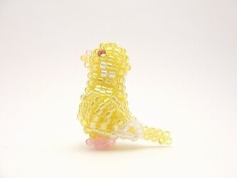 ルチノーセキセイインコのビーズブローチの画像