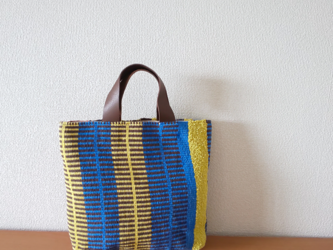 SALE！！「TATAMI totebag Ssize 」畳織り鞄 手織り コーディネートのアクセントに！北欧風♪の画像