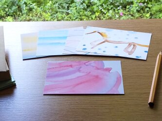 水彩画 ポストカード 5枚セット アソート  　癒し　ナチュラル　アート　ナチュラコ　の画像