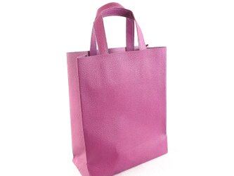 豚革 ローズ 紙袋型 ショッピングバッグ トートバッグの画像