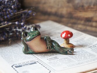 陶器【カエルとキノコ】cの画像