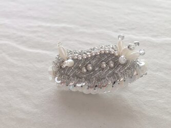 L14【SeaSlug】ウミウシ 海牛 ビーズ刺繍 ブローチの画像