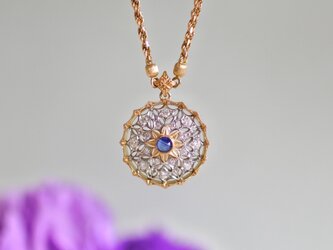 k18 blue sapphire necklaceの画像