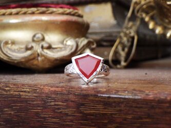 ⅿ様オーダー品盾のカーネリアンリング SV古美仕上げ