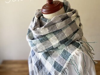 shawl[手織りコットンリネンショール]　木漏れ日の画像