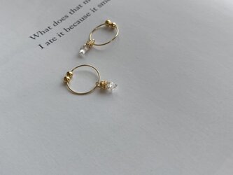 herkimer diamondイヤリング（ノンホールピアス）の画像