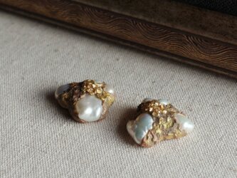 淡水パールの耳飾り　ピアス／イヤリング　f-98の画像