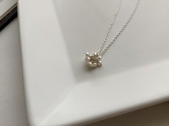Silver925　淡水芥子パールブーケネックレスの画像