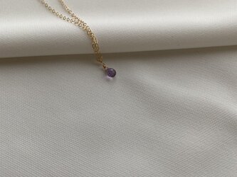 14KGF　宝石質AAA Tinyラベンダーアメジストネックレスの画像