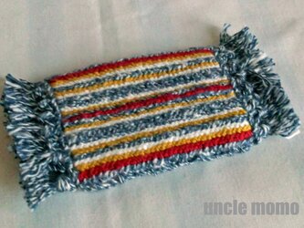 ドール用ツヴィスト刺繍のラグ（玄関・ルームマット）German　1/12ミニチュア・ファブリックの画像